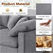 U-Shaped Chenille Sectional Sofa Cloud Couch with Ottoman Gray