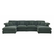 Chenille Modular Sectional Sofa Modern Cloud Couch & Ottomans Green