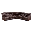 Reclining Sectional Sofa Brown Faux Leather 6-Seater L-Shape Living Room Set