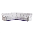 GOOEEN 6-Seater Electric Recliner Sofa Modern Faux Leather Living Room Set White