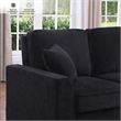 GOOEEN Chenille Pull Out Sofa Bed Modern L-Shaped Sleeper Sofa Black