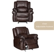 3-Piece Brown Faux Leather Reclining Sofa Set with Cup Holders & Storage & Drop Down Table