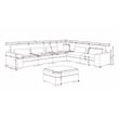 6 Seater Sectional Sofa Set Chenille Beige & Ottoman Pillows
