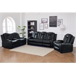 3-Piece Power Reclining PU Leather Sofa Set & Speaker Black