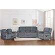 3-Piece Reclining Corduroy Sofa Set & LED Light Strip Speaker Gray