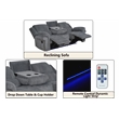 3-Piece Reclining Corduroy Sofa Set & LED Light Strip Speaker Gray