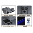 3-Piece Reclining Corduroy Sofa Set & LED Light Strip Speaker Gray