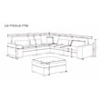 L-Shape Chenille Sectional Sofa with Ottoman & Pillows 5-Seat Beige