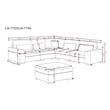 L-Shape Chenille Sectional Sofa with Ottoman & Pillows 5-Seat Gray