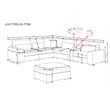 Chenille L-Shape Sectional Sofa with Ottoman Console Pillows Beige