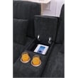 Chenille L-Shape Sectional Sofa with Ottoman Console Pillows Gray