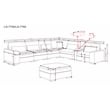 6-Seat Chenille Sectional Sofa with Ottoman Console & Pillows Beige