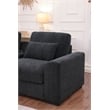 6-Seat Chenille Sectional Sofa with Ottoman Console & Pillows Gray