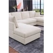 U-Shape Chenille Sectional Sofa with Dual Chaise Beige