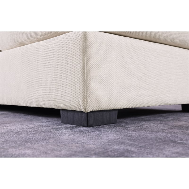 U-Shape Chenille Sectional Sofa with Dual Chaise Beige