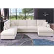 U-Shape Chenille Sectional Sofa with Dual Chaise Beige