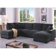 U-Shape Chenille Sectional Sofa with Dual Chaise Gray