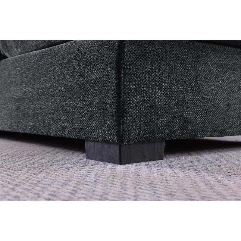 U-Shape Chenille Sectional Sofa with Dual Chaise Gray