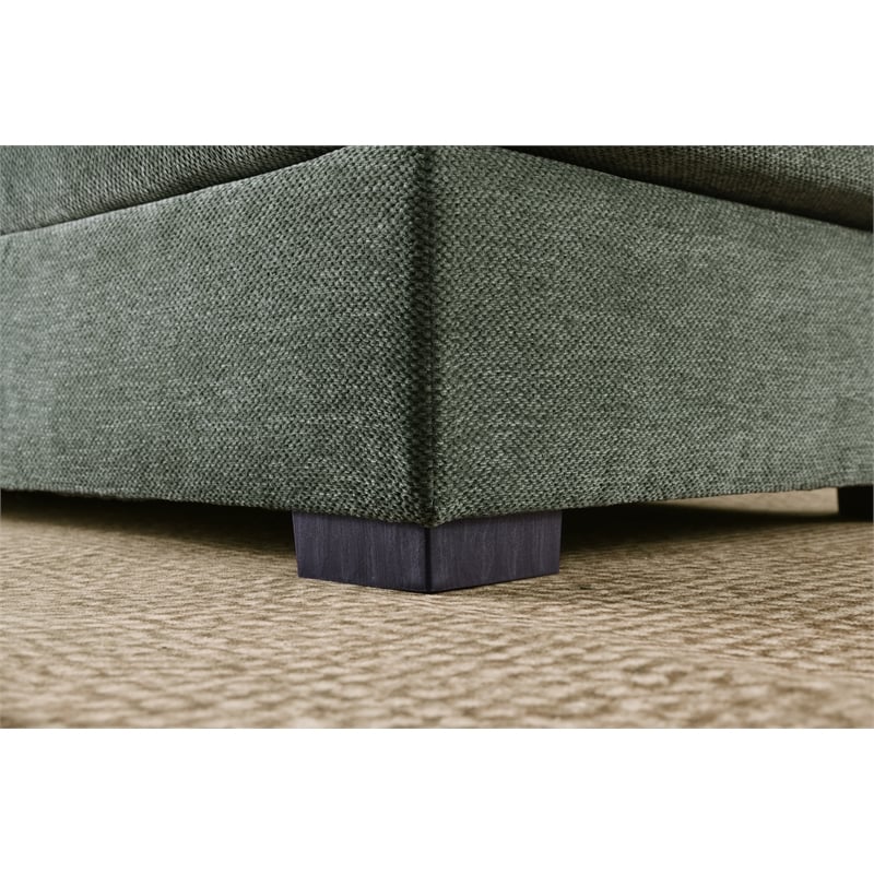 U-Shape Chenille Sectional Sofa with Dual Chaise Green
