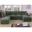 U-Shape Chenille Sectional Sofa with Dual Chaise Green