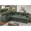 6-Seat U-Shape Chenille Sectional Sleeper Sofa w/ Storage Chaise Green
