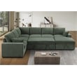 6-Seat U-Shape Chenille Sectional Sleeper Sofa w/ Storage Chaise Green
