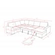 6-Seat U-Shape Chenille Sectional Sleeper Sofa w/ Storage Chaise Green