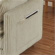 3-Seat Corduroy Cloud Sofa with Ottoman & Pockets & Pillows Beige