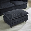 3-Seat Corduroy Cloud Sofa with Ottoman & Pockets & Pillows Gray