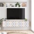Future TV Unit Floating Entertainment Center Console with Storage UV Print