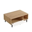 Crea Coffee Table with Metal Legs and Doors UV Print White