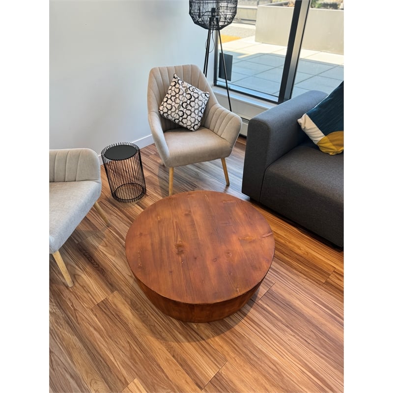 Batamex Home Solid Wood Handmade Round Coffee Table