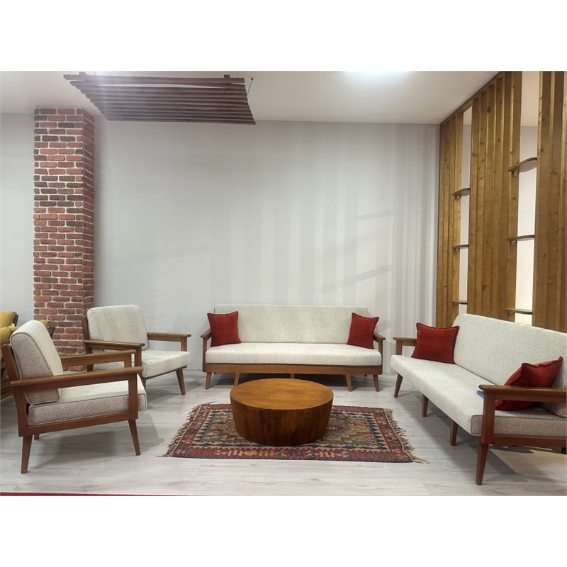 Batamex Home Solid Wood Handmade Round Coffee Table