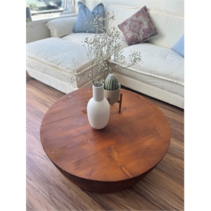 Batamex Home Solid Wood Handmade Round Coffee Table