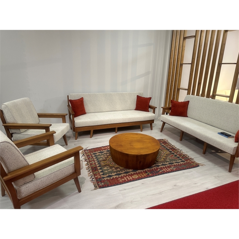 Batamex Home Solid Wood Handmade Round Coffee Table