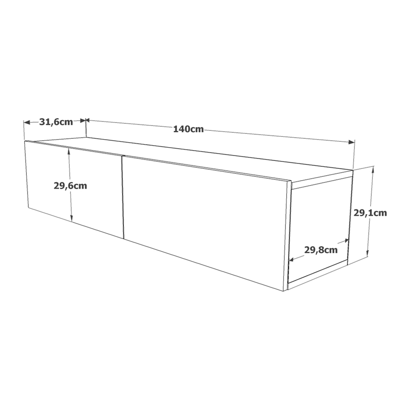 Future TV Unit Maze Pine-White UV Print 55 inches Floating Entertainment Center