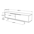 Ocean TV Unit with Metal Legs 63 Inches with Storage Shelves Doors Oak UV Print