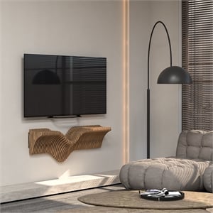 Batamex Parametric 40&quot Floating Shelf Modern Geometric 3D Wavy Wooden Wall Piece