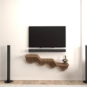Batamex Parametric 40&quot Floating Shelf Modern Geometric Wooden 3D Wavy Wall Piece