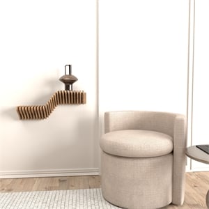Batamex Parametric 20&quot Floating Shelf Modern Geometric Wooden 3D Wavy Wall Piece