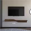 Batamex Parametric 60 inch Floating Shelf Geometric Wooden Wall Decor Oak Color