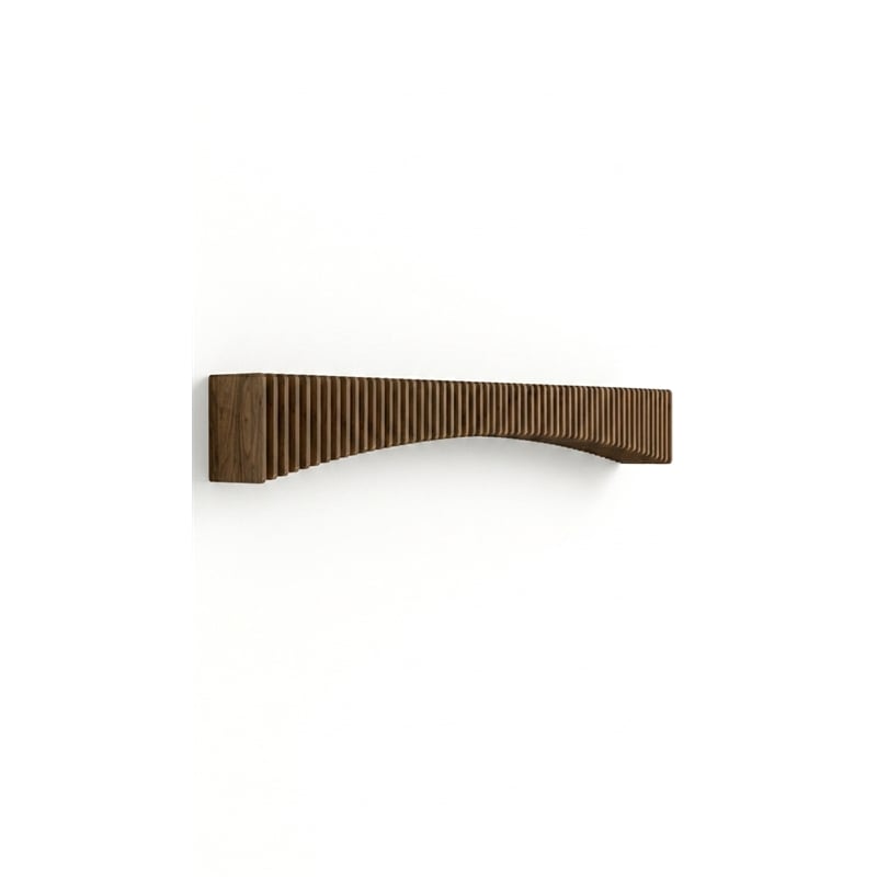 Batamex Parametric 60 inch Floating Shelf Geometric Wooden Wall Decor Oak Color