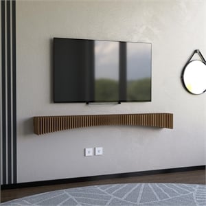 Batamex Parametric 60 inch Floating Shelf Geometric Wooden Wall Decor Oak Color