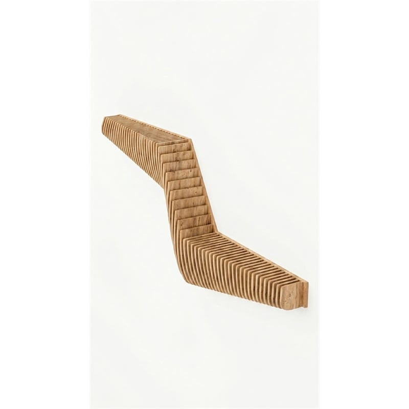 Batamex Parametric 57 inch Floating Shelf Geometric Wooden Wall Decor Oak Color