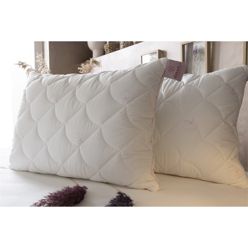 BATAMEX Duvetta Natural Wool Pillow with Protector Cover and Adjustable Filling