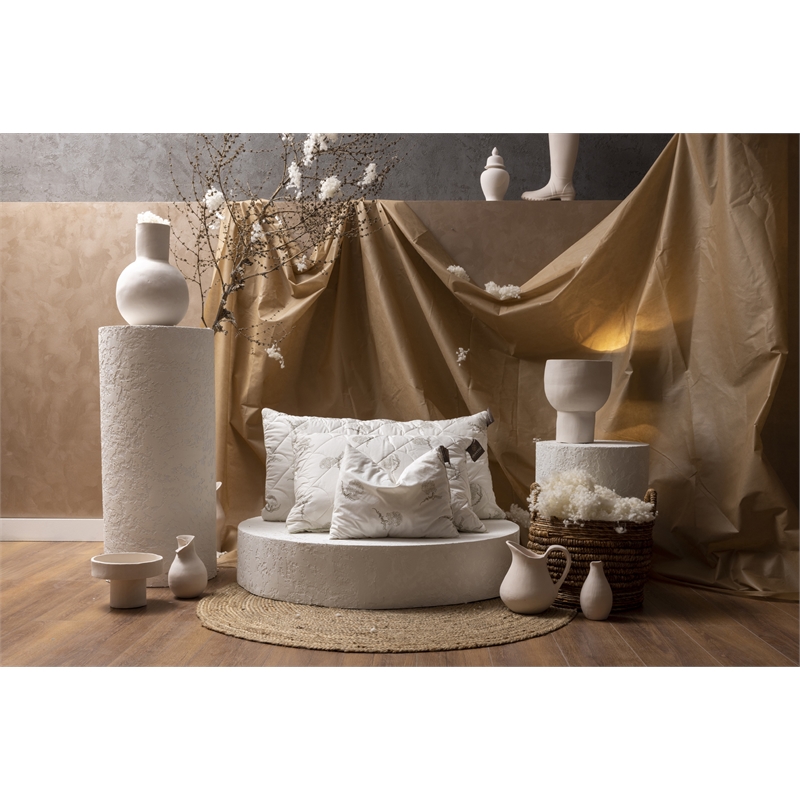 BATAMEX Duvetta Natural Wool Pillow with Protector Cover and Adjustable Filling