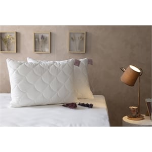 BATAMEX Duvetta Natural Wool Pillow with Protector Cover and Adjustable Filling