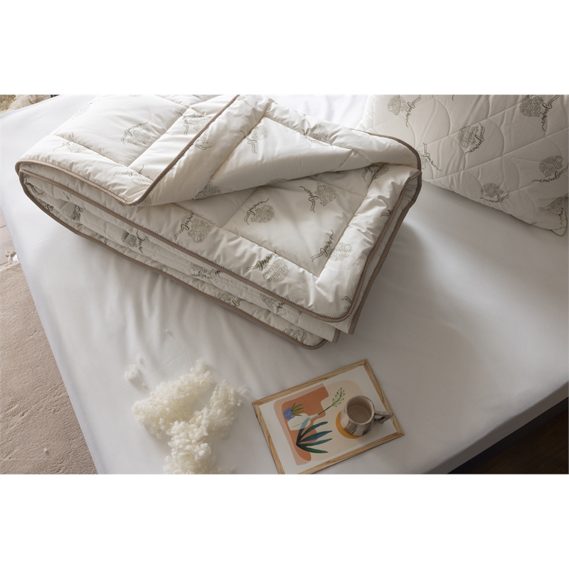 Duvetta 100 Wool Comforter with Cotton Fabric Cover New Zealand Wool Twin Size