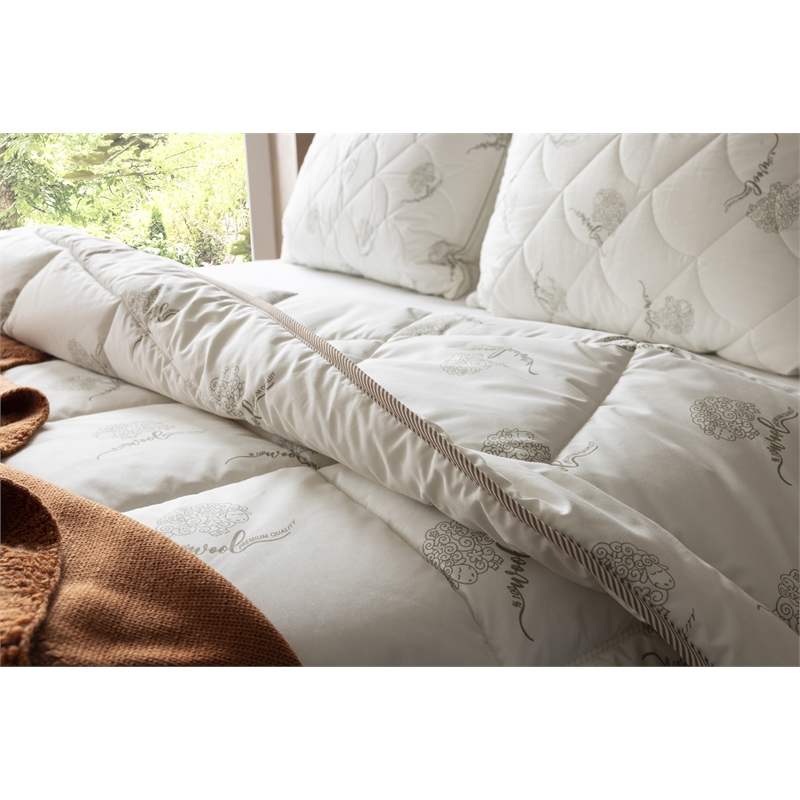 Duvetta 100 Wool Comforter with Cotton Fabric Cover New Zealand Wool Twin Size