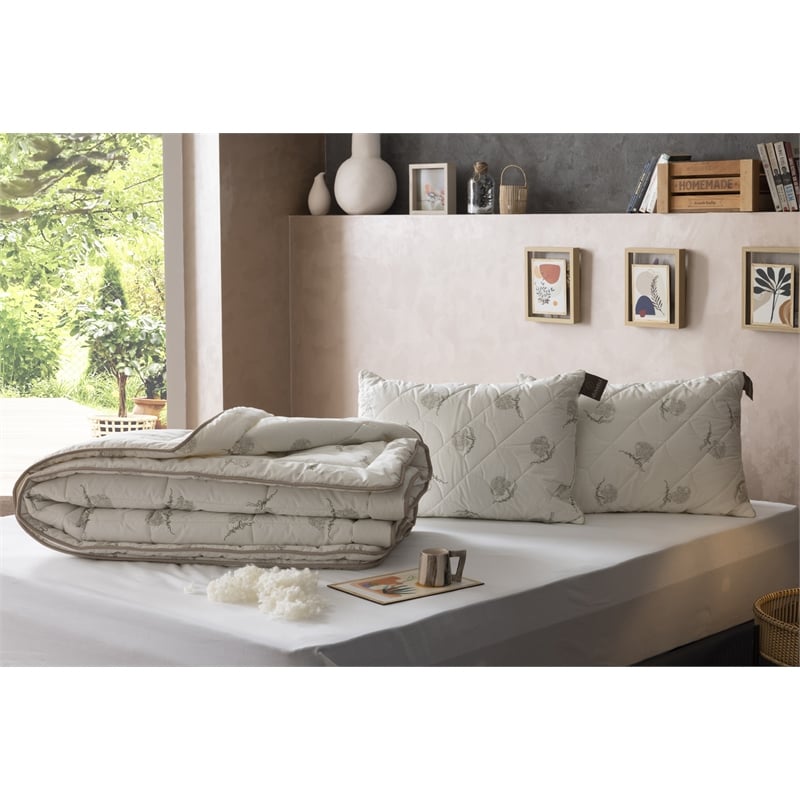 Duvetta 100 Wool Comforter with Cotton Fabric Cover New Zealand Wool Queen Size